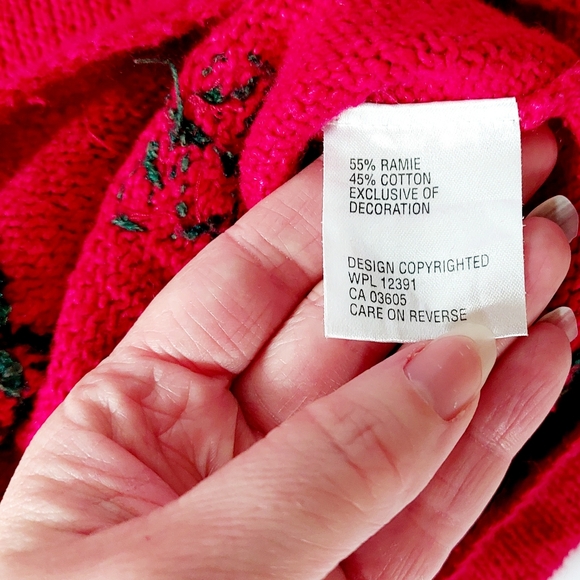 Oh Christmas Tree Beaded Cardigan‎ Sweater size Large Northern Isles - Picture 5 of 7